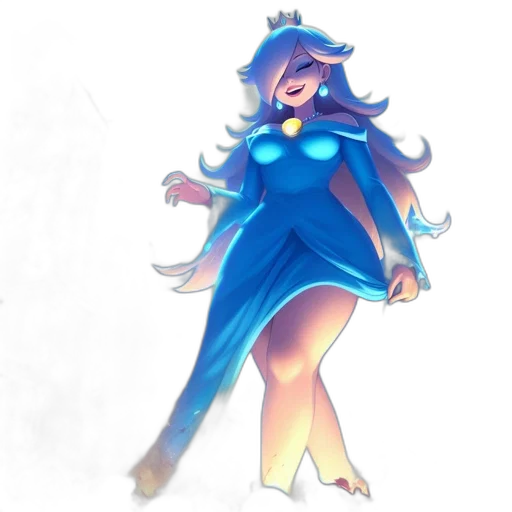dress, crown, creature, staff transparent PNG cut-out