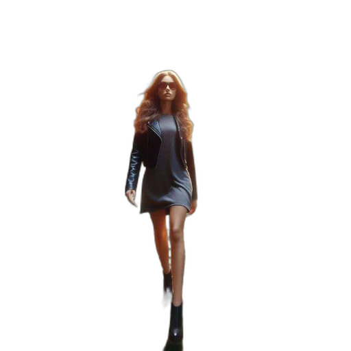 dress, jacket, staff, hair transparent PNG cut-out