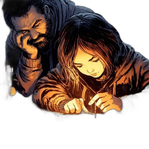 comic book art, concept art, watercolor, fantasy art transparent PNG cut-out