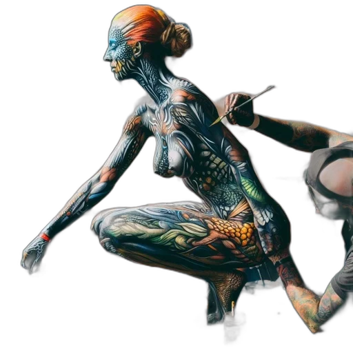 concept art, fantasy art, cyberpunk, comic book art transparent PNG cut-out