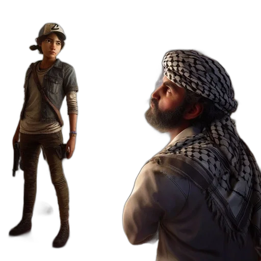 hat, jacket, weapon, concept art transparent PNG cut-out