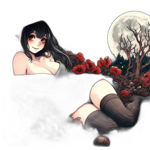 flower, creature, dress, mask transparent PNG cut-out