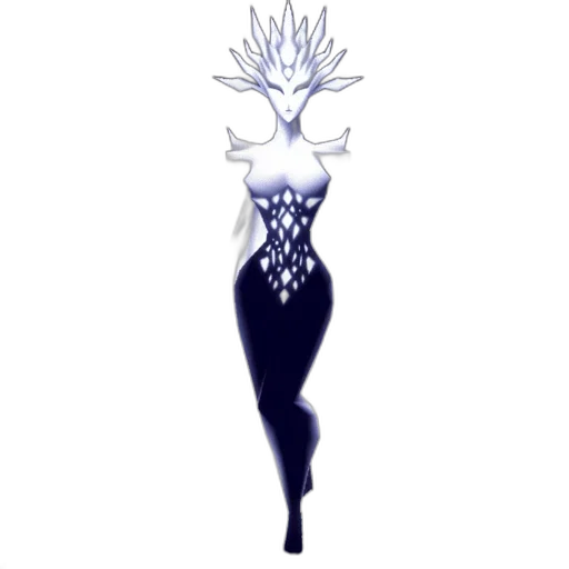 dress, crown, creature, staff transparent PNG cut-out