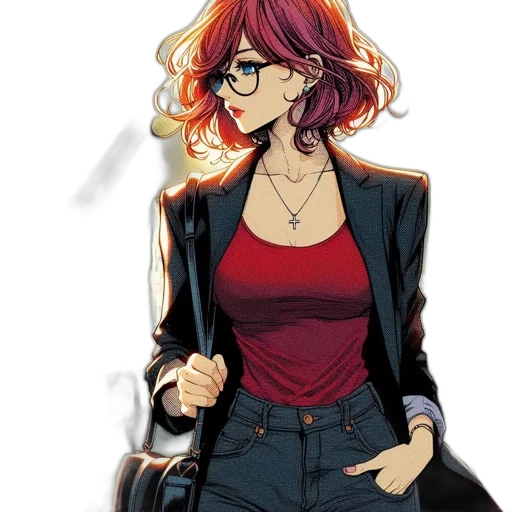 jacket, dress, staff, cartoon transparent PNG cut-out
