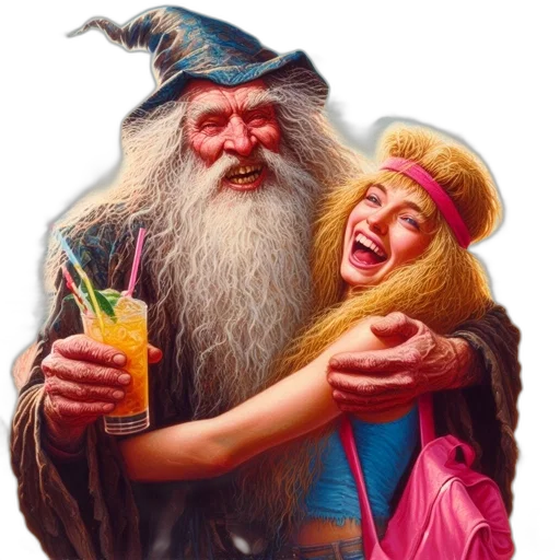 fantasy art, concept art, photorealistic, elderly transparent PNG cut-out