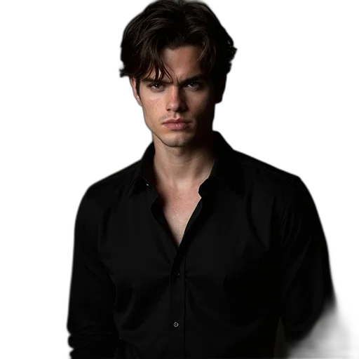 jacket, staff, face, hair transparent PNG cut-out