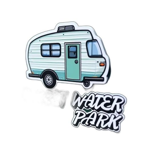 3d render, concept art, sticker, camper transparent PNG cut-out