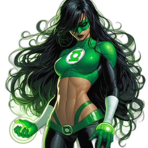 comic book art, concept art, fantasy art, green transparent PNG cut-out