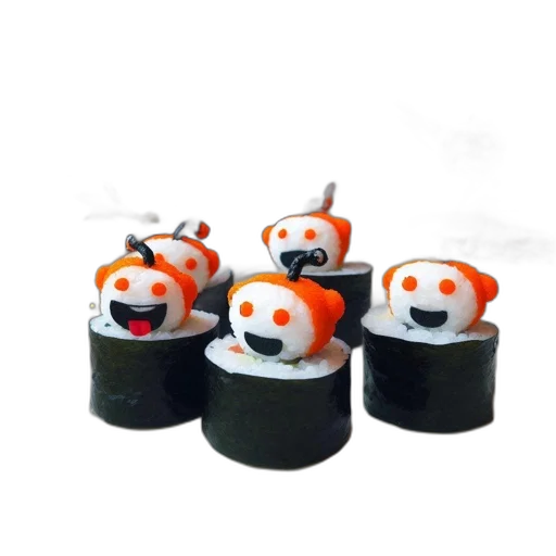 3d render, sushi, rolls, expressive transparent PNG cut-out