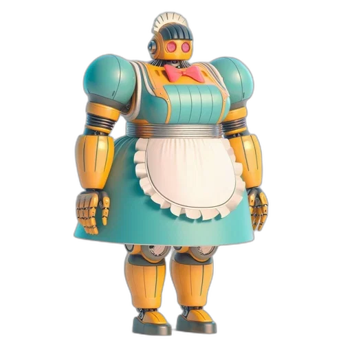 robot, dress, 3d render, concept art transparent PNG cut-out