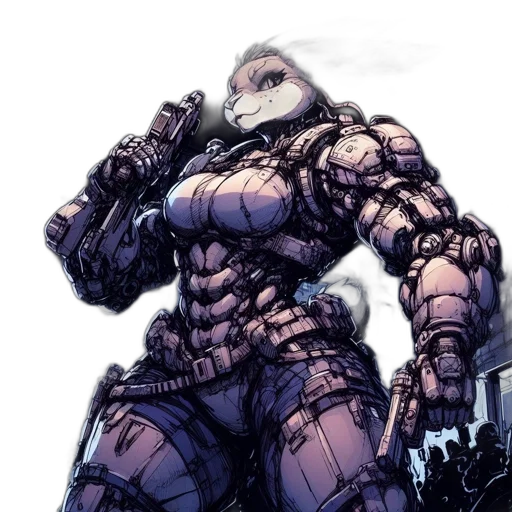 robot, comic book art, concept art, cyberpunk transparent PNG cut-out