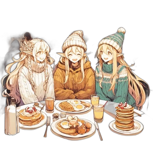 food, hat, jacket, anime transparent PNG cut-out