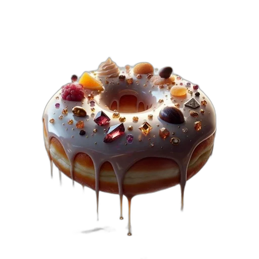 food, crown, 3d render, photorealistic transparent PNG cut-out