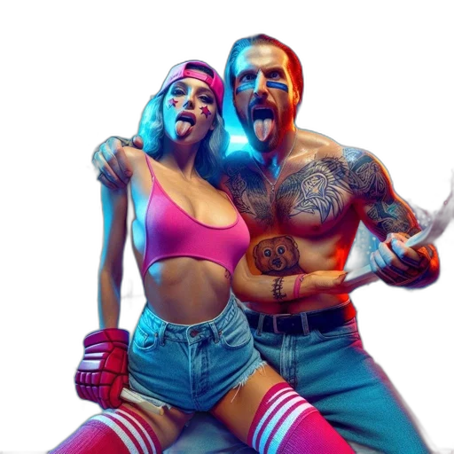 cyberpunk, concept art, comic book art, vaporwave transparent PNG cut-out
