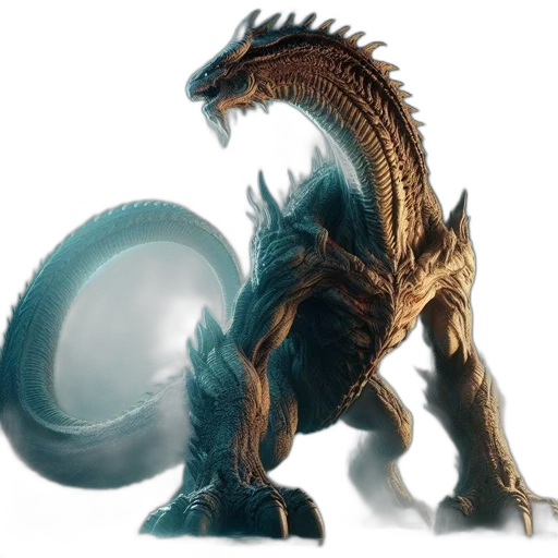 dragon, creature, animal, staff transparent PNG cut-out