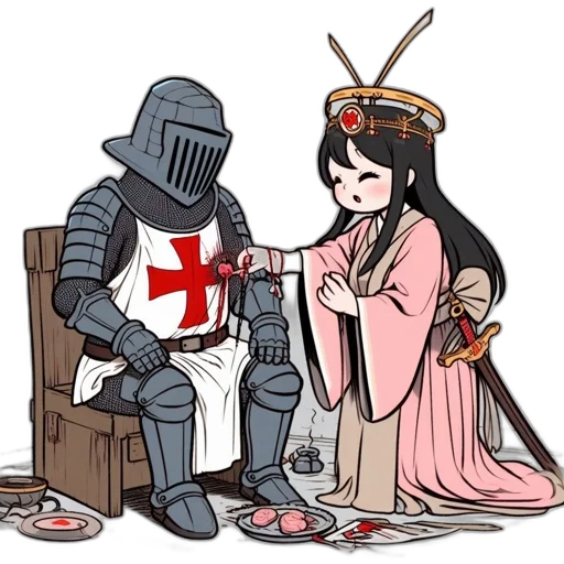 robot, sword, weapon, crown transparent PNG cut-out