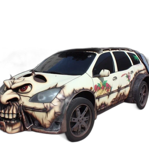 car, mask, weapon, concept art transparent PNG cut-out