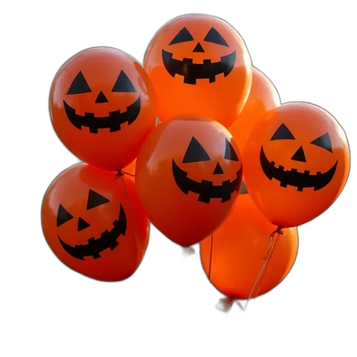 3d render, bunch, halloween, balloons transparent PNG cut-out