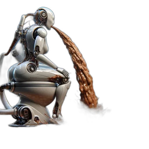 robot, 3d render, concept art, futuristic transparent PNG cut-out