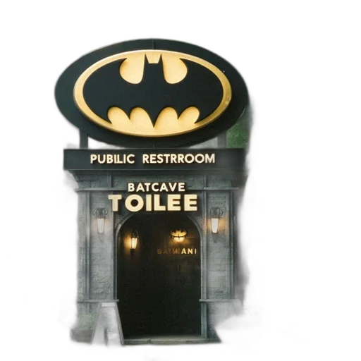 public, restroom, batman, logo transparent PNG cut-out