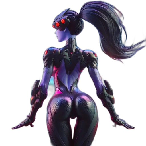 robot, concept art, cyberpunk, 3d render transparent PNG cut-out