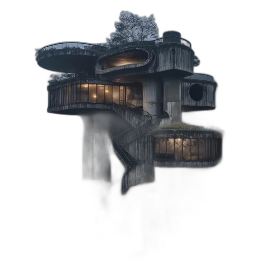 building, robot, weapon, crown transparent PNG cut-out