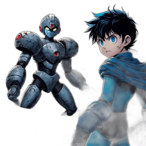 robot, concept art, comic book art, 3d render transparent PNG cut-out