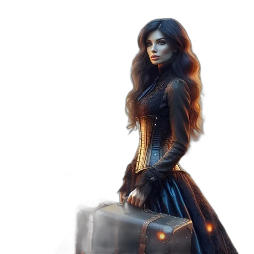 dress, fantasy art, concept art, comic book art transparent PNG cut-out
