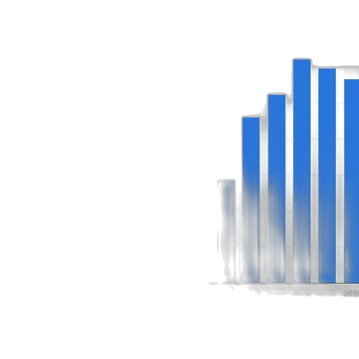 blue, bar, graph, showing transparent PNG cut-out