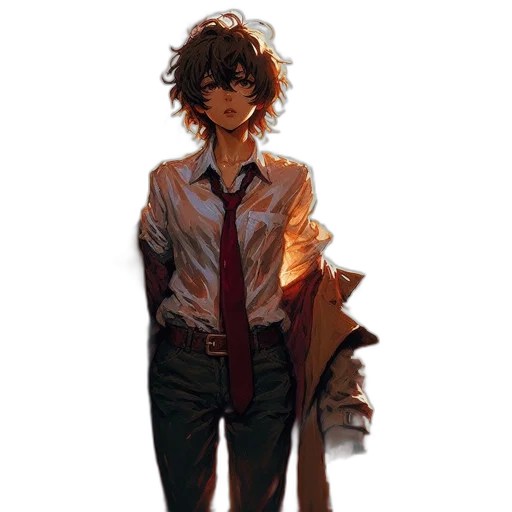 jacket, staff, weapon, creature transparent PNG cut-out