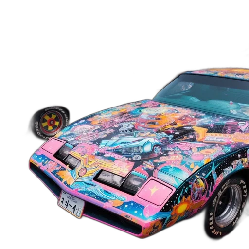 car, weapon, vaporwave, concept art transparent PNG cut-out