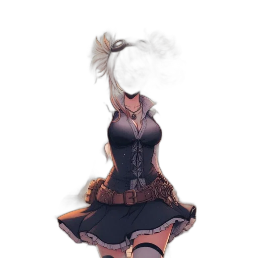 dress, mask, hat, staff transparent PNG cut-out