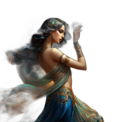 dress, jewelry, sword, fantasy art transparent PNG cut-out