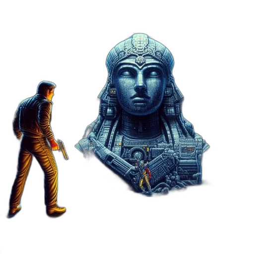 robot, jacket, jewelry, face transparent PNG cut-out