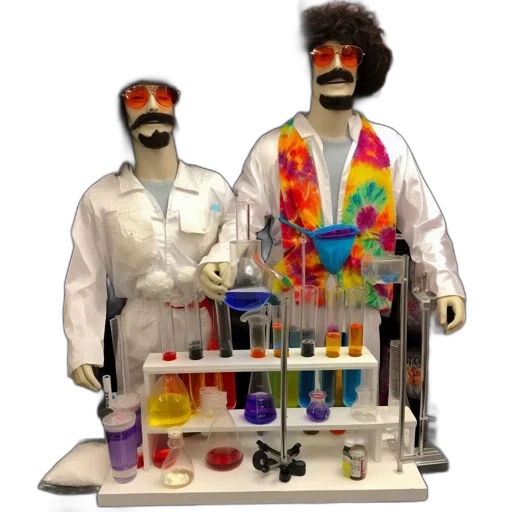 two, mannequin, scientist, figures transparent PNG cut-out