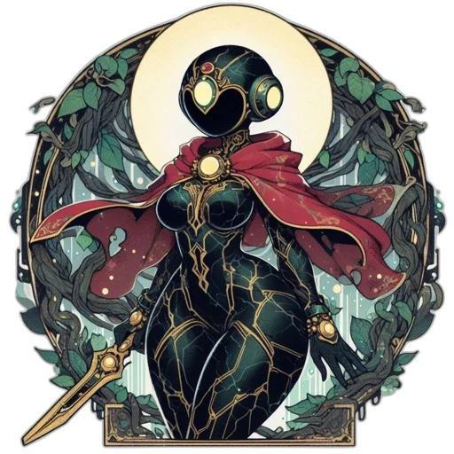 dress, mask, crown, staff transparent PNG cut-out