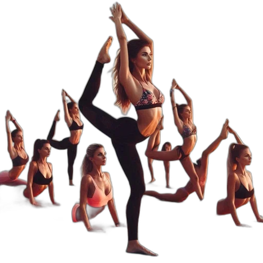 group, women, practice, yoga transparent PNG cut-out