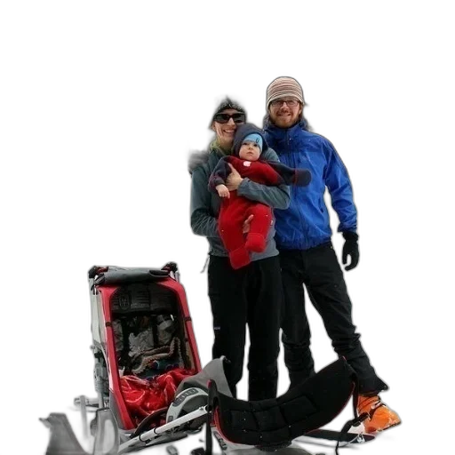 car, snow, man, woman transparent PNG cut-out