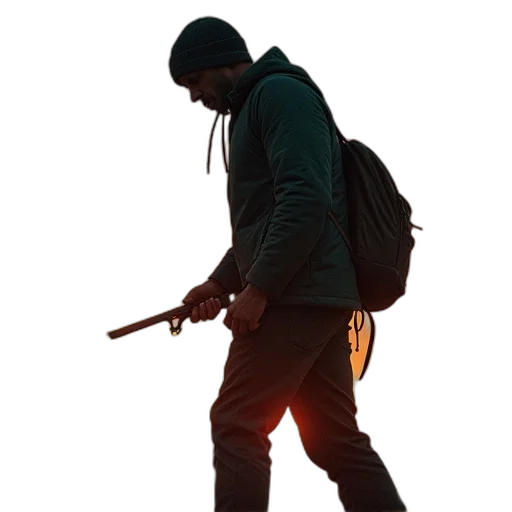 jacket, staff, weapon, sword transparent PNG cut-out