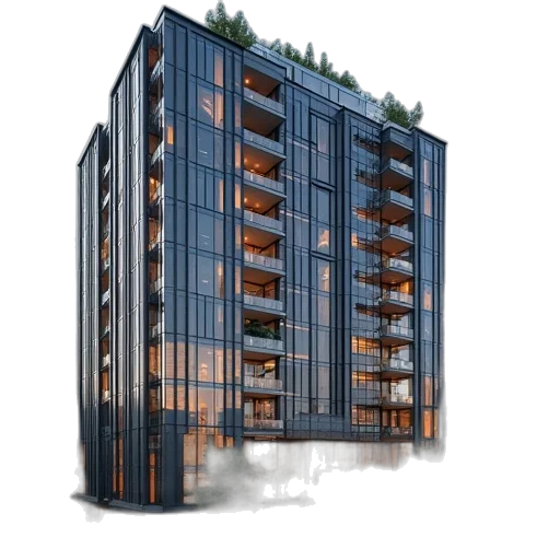 building, 3d render, concept art, photorealistic transparent PNG cut-out