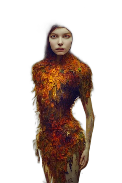 dress, hair, creature, face transparent PNG cut-out