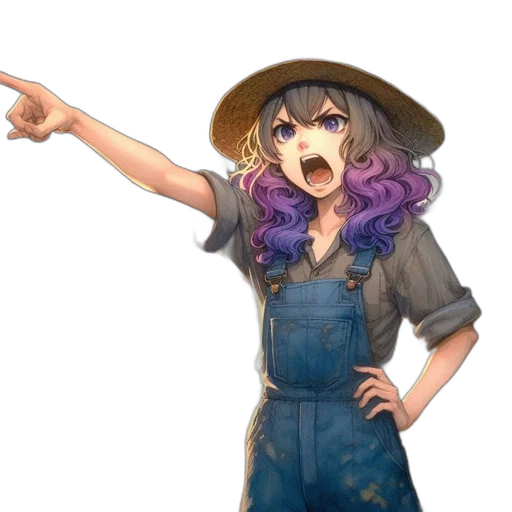 staff, hat, weapon, dress transparent PNG cut-out