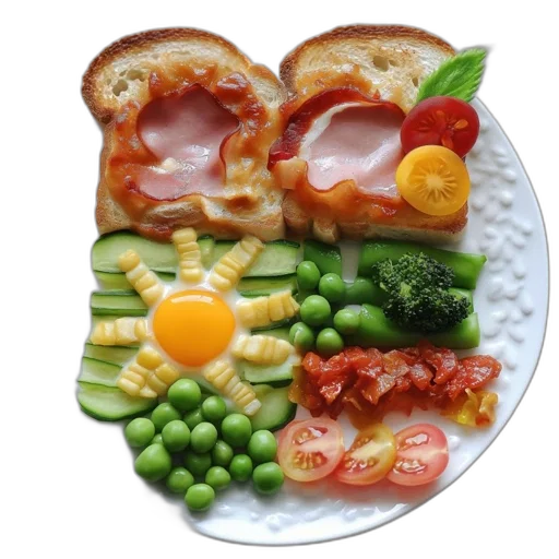 food, crown, photorealistic, 3d render transparent PNG cut-out
