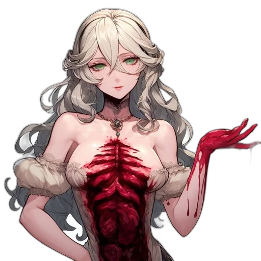 dress, creature, staff, mask transparent PNG cut-out