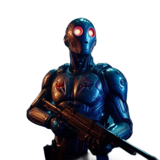 robot, weapon, concept art, cyberpunk transparent PNG cut-out