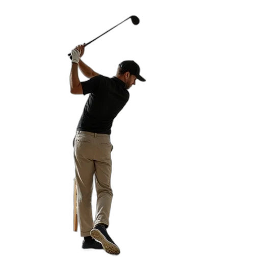 staff, 3d render, man, playing transparent PNG cut-out