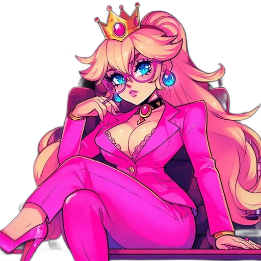 crown, staff, vaporwave, anime transparent PNG cut-out