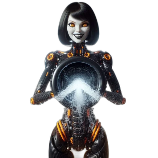 robot, 3d render, concept art, comic book art transparent PNG cut-out