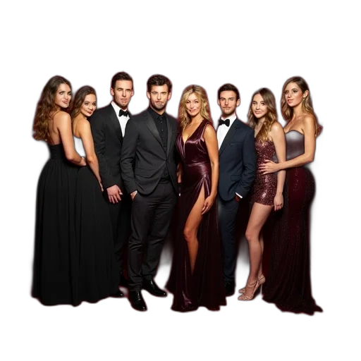 entire, cast, pose, red transparent PNG cut-out
