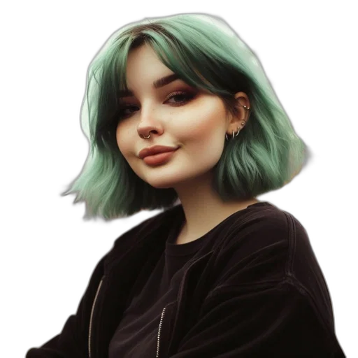 face, jacket, hair, creature transparent PNG cut-out